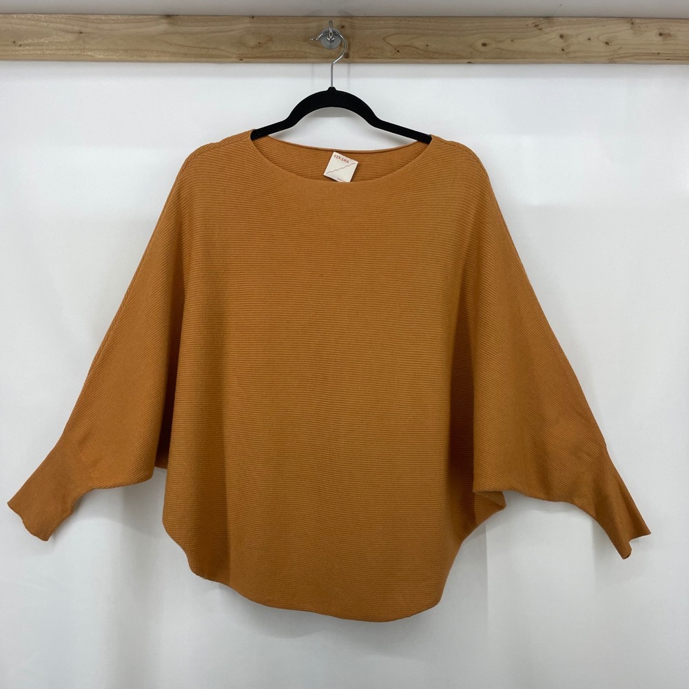 Kerisma‎ Oversized S Ryker Sweater Mustard Ribbed Dolman Sleeve Knit Top Ryu